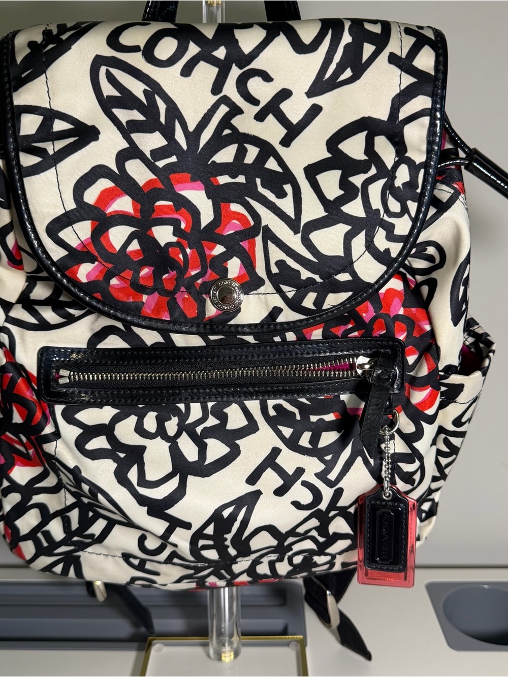 Coach Poppy Daisy Graffiti Backpack